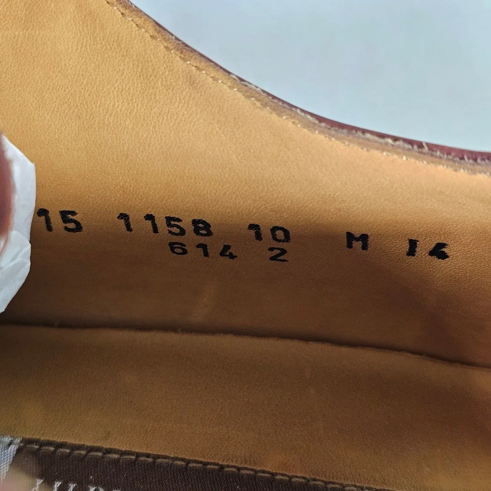 Johnston & Murphy Mens Brown Leather Apron Toe Oxford Dress Shoes Size 10M